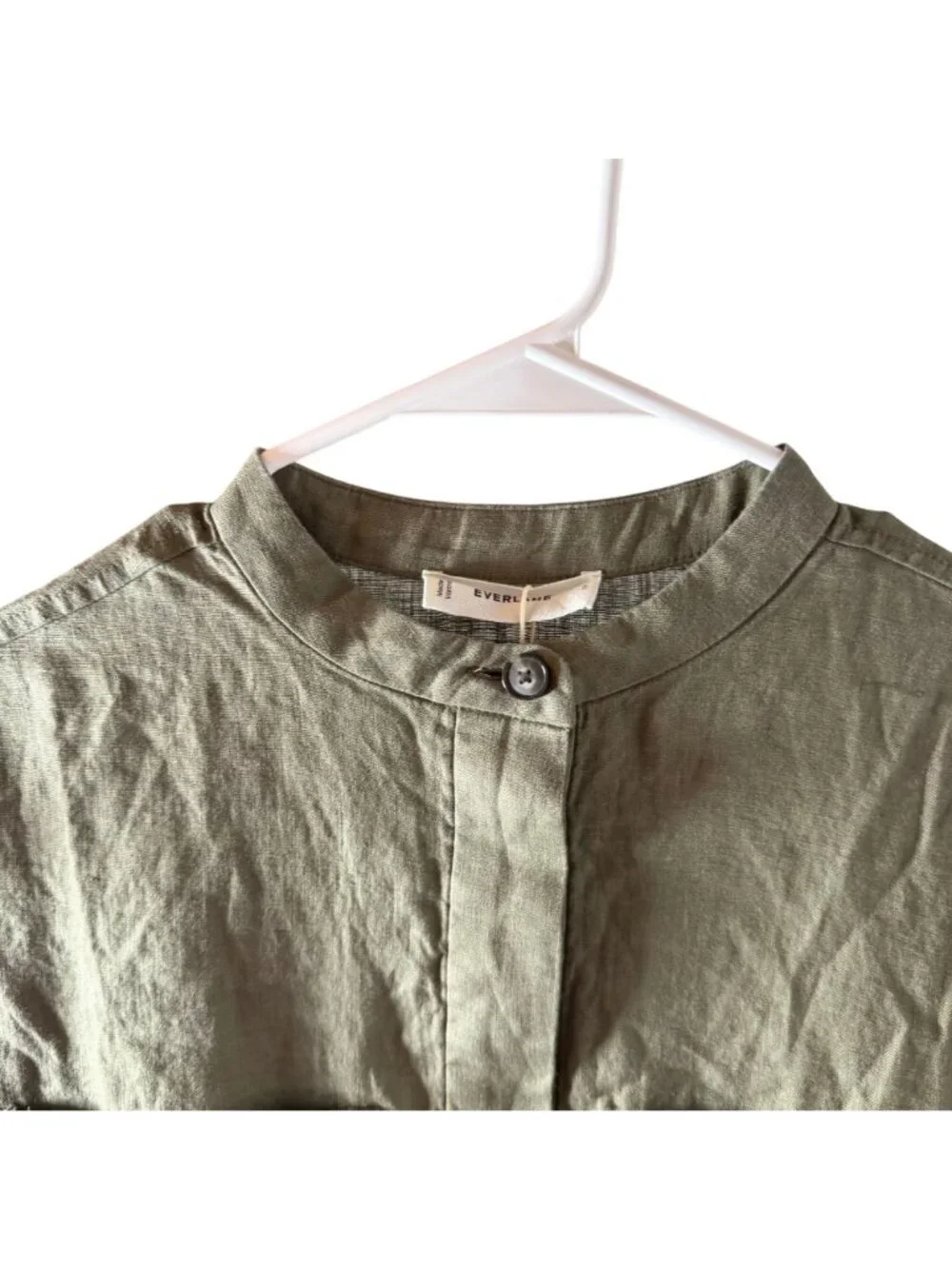 Everlane The Craft Dress in Linen Women's Size Small Kalamata Olive Green NWT! - Picture 5 of 6